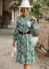 Minivestido bohemio retro de manga larga Amy
